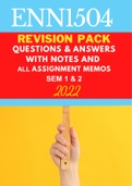 ENN1504 Exam pack - (Past Papers, Notes and 2022 Assignments memos - SEM 1 2022)