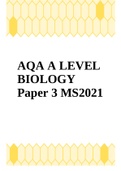 AQA A LEVEL BIOLOGY Paper 3 MS2021