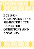 ECS1601-ASSIGNMENT 4 OF SEMESTER 2 2022 EXPECTED QUESTIONS AND ANSWERS