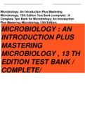 Microbiology: An Introduction Plus Mastering Microbiology, 13th Edition Test Bank (complete) | A Complete Test Bank for Microbiology: An Introduction Plus Mastering Microbiology 13th Edition.