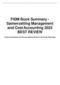 FIDM Book Summary - Samenvatting Management and Cost Accounting 2022 BEST REVIEW 