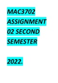 MAC3702 Assignment 2 Semester 2 2022