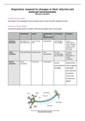 CONCISE A/A* A level Biology Unit 6 organisms respond to changes in their internal and external environment complete revision notes (new spec)