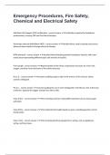 Emergency Procedures&comma; Fire Safety&comma; Chemical and Electrical Safety with correct answers