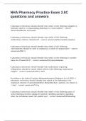 NHA Pharmacy Practice Exam 2&period;0C questions and answers