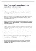 NHA Pharmacy Practice Exam 2&period;0A questions with answers&period;