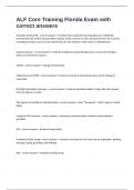 ALF Core Training Florida Exam with correct answers