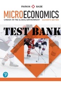 TEST BANK for Microeconomics: Canada in the Global Environment 11th Edition  by Michael Parkin & Robin Bade. All Chapters 1-18. 803 pages.