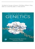 Test Bank for Concepts of Genetics, 12th Edition