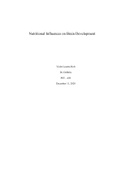 Physiological Psychology  - Final Essay - Nutritional Influence on Brain Development