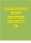 2022/2023 HESI Med-Surg RN Custom Exam (for Med Surg II Class) Pics & Q&As Included (A+) (Verified Answers by Expert)