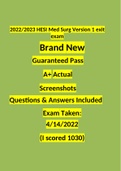 2022/2023 HESI Med Surg Version 1 exit exam Brand New Guaranteed Pass A+ Actual Screenshots Questions & Answers (Verified Answers by Expert)
