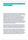 OFAC General FAQs Exam 2024&lowbar;2025 fully solved & updated