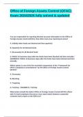 Office of Foreign Assets Control &lpar;OFAC&rpar; Exam 2024&lowbar;2025 fully solved & updated