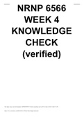 NRNP 6566 WEEK 4 KNOWLEDGE CHECK (VERIFIED)