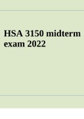 HSA 3150 midterm exam 2022 - Questions and Answers&period;