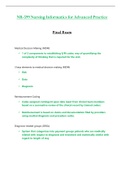 Final Exam - NR599 &sol; NR-599 &sol; NR 599 &lpar;Latest 2022 &sol; 2023&rpar; &colon; Nursing Informatics For Advanced Practice - Chamberlain