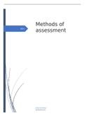 Summary all tasks Methods of Assessment