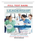 Test Bank for Leadership and Nursing Care Management, 6th Edition Huber