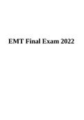 EMT 101 Final Exam 2022. 