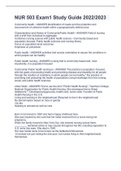 NUR 503 Exam1 Study Guide 2022&sol;2023 