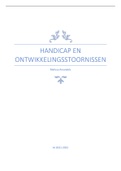 Samenvatting Lessen Handicap- en ontwikkelingsstoornissen