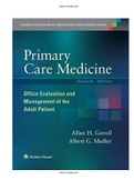 Primary Care Medicine Office Evaluation and Management of the Adult Patient 7th Edition Goroll Mulley Test Bank |Complete Guide A+|Instant Download .