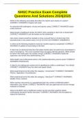 NHSC Practice Exam Complete Questions And Solutions 2024&vert;2025