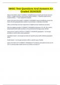 NHSC Test Questions And Answers A&plus; Graded 2024&sol;2025