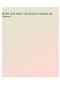 MATH 225N Week 6 Quiz Statistics- Question and Answers.