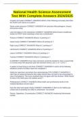 National Health Science Assessment Test With Complete Answers 2024&sol;2025