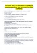 National health science assessment 30 sample questions and answers &vert; verified 2024&sol;2025