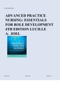 TEST BANK FOR: ADVANCED PRACTICE NURSING: ESSENTIALS FOR ROLE DEVELOPMENT 4TH EDITION LUCILLE A. JOEL