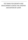 TEST BANK FOR GROWTH AND DEVELOPMENT ACROSS THE LIFESPAN 2ND EDITION BY LEIFER FLECK