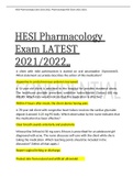 HESI Pharmacology Exam 2021&sol;2022&comma; Pharmacology HESI Exam 2021&sol;2022&period;