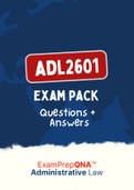 ADL2601 - EXAM PACK (Questions and Answers for 2011-2019) (with Summarised NOtes)