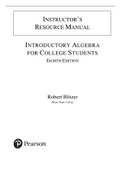 Solution Manual for Introductory Algebra for College Students, 6th Edition Robert F. Blitzer
