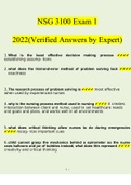 NSG 3100 Exam 1 Questions and Answers 2023 | 100% Verified