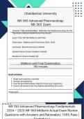 NR-565 Advanced Pharmacology Fundamentals  2024 &ndash; 2025 NR-565 Midterm Actual Exam Review Questions with Answers and Rationales &vert; 100&percnt; Pass &vert; Graded A&plus; &vert;