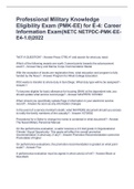 Professional Military Knowledge Eligibility Exam &lpar;PMK-EE&rpar; for E-4&colon; Career Information Exam&lpar;NETC NETPDC-PMK-EE-E4-1&period;0&rpar;2022