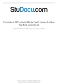 Halter: Varcarolis’ Foundations of Psychiatric Mental Health Nursing: A Clinical Approach, 8th Edition Test Bank