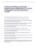 Professional Military Knowledge Eligibility Exam (PMK-EE) for E-4: Naval Heritage(NETC NETPDC-PMK-EE-E4-1.0)2022