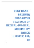Test Bank For Brunner & Suddarth's Textbook of Medical-Surgical Nursing 14 Edition | Complete Guide A+