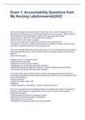 Exam 1&colon; Accountability Questions from My Nursing Lab&lpar;Answered&rpar;2022