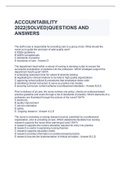 ACCOUNTABILITY  2022&lpar;SOLVED&rpar;QUESTIONS AND ANSWERS