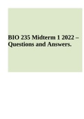 BIO 235 Midterm 1 2022 – Questions and Answers and BIO 235 Midterm Exam 2022 - Questions and Answers