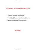 ATI PN MENTAL HEALTH PROCTORED EXAM &lpar;20 LATEST VERSIONS&comma; 2021&rpar; &sol; PN ATI MENTAL HEALTH PROCTORED EXAM &sol; ATI PN PROCTORED MENTAL HEALTH EXAM &lpar;A BEST DOCUMENT FOR EXAM&rpar;