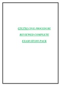 CIV3701 CIVIL PROCEDURE REVIEWED COMPLETE EXAM STUDY PACK
