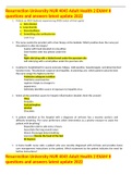 Resurrection University NUR 4045 Adult Health 2 EXAM II questions and answers latest update 2022
