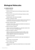 AQA Biology A-Level notes, Unit 1 - Biological molecules (7402)- based on specification